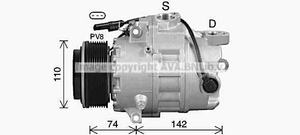 BWAK619 AVA QUALITY COOLING Компрессор, кондиционер