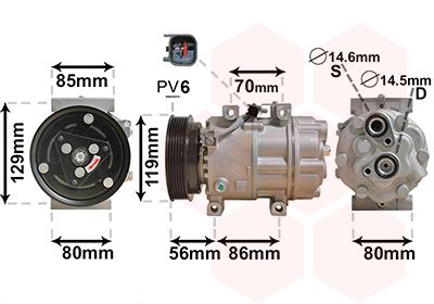 1800K378 VAN WEZEL Компрессор, кондиционер