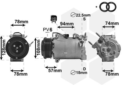 1800K587 VAN WEZEL Компрессор, кондиционер