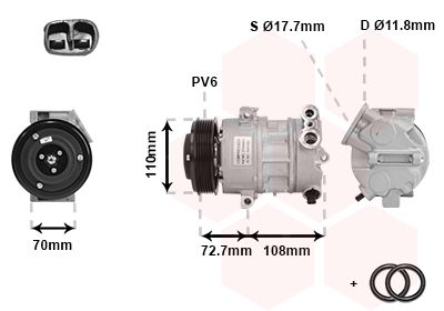 3700K419 VAN WEZEL Компрессор, кондиционер