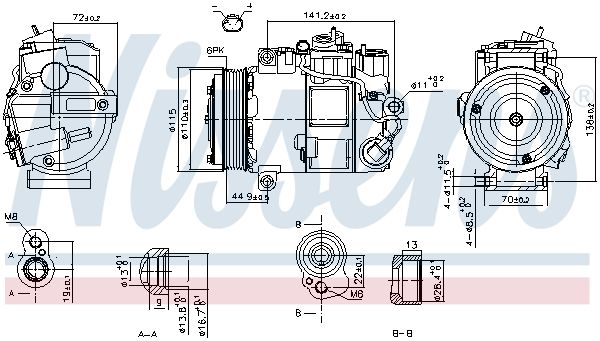 890199 NISSENS Компрессор, кондиционер