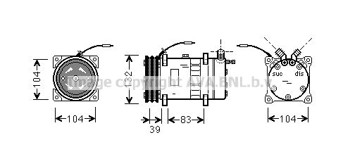 UVAK052 AVA QUALITY COOLING Компрессор, кондиционер