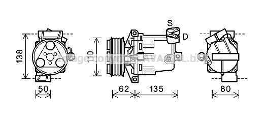 DNK342 AVA QUALITY COOLING Компрессор, кондиционер