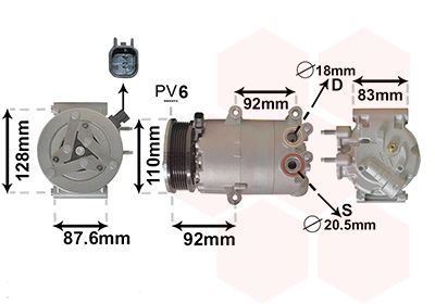 1800K477 VAN WEZEL Компрессор, кондиционер