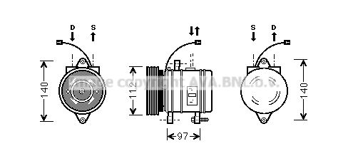 HYK013 AVA QUALITY COOLING Компрессор, кондиционер