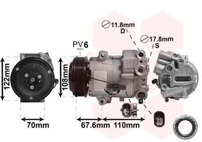 3700K605 VAN WEZEL Компрессор, кондиционер