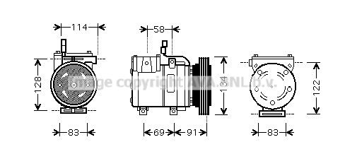 HYAK199 AVA QUALITY COOLING Компрессор, кондиционер