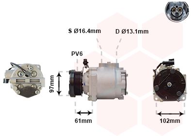 1800K436 VAN WEZEL Компрессор, кондиционер