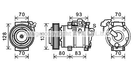 HDAK283 AVA QUALITY COOLING Компрессор, кондиционер