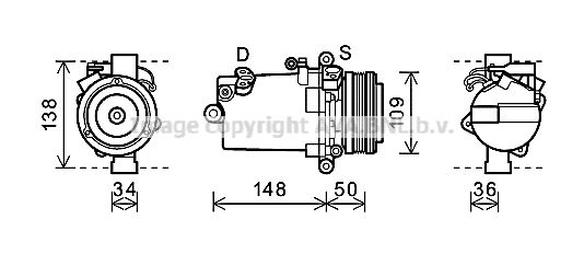 BWAK408 AVA QUALITY COOLING Компрессор, кондиционер