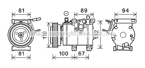 HYK341 AVA QUALITY COOLING Компрессор, кондиционер