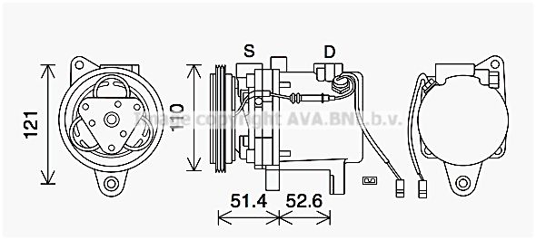 MCAK019 AVA QUALITY COOLING Компрессор, кондиционер