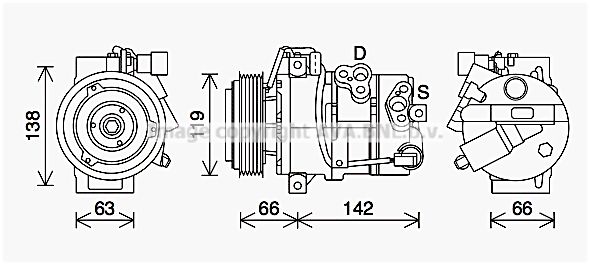 HYK463 AVA QUALITY COOLING Компрессор, кондиционер