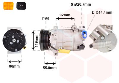 0900K282 VAN WEZEL Компрессор, кондиционер