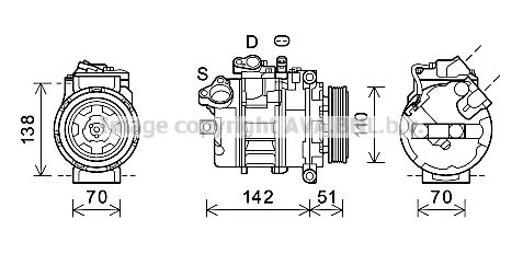 BWK417 AVA QUALITY COOLING Компрессор, кондиционер