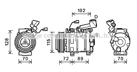 HDK270 AVA QUALITY COOLING Компрессор, кондиционер