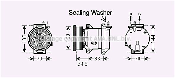 DWAK091 AVA QUALITY COOLING Компрессор, кондиционер