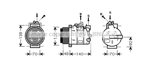 MSAK393 AVA QUALITY COOLING Компрессор, кондиционер