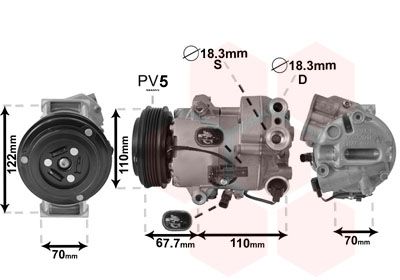 3700K608 VAN WEZEL Компрессор, кондиционер