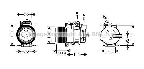 MSK431 AVA QUALITY COOLING Компрессор, кондиционер