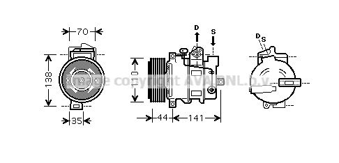 MSK401 AVA QUALITY COOLING Компрессор, кондиционер