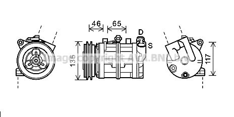 DNK341 AVA QUALITY COOLING Компрессор, кондиционер