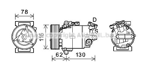 DNAK386 AVA QUALITY COOLING Компрессор, кондиционер