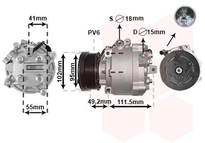 3201K701 VAN WEZEL Компрессор, кондиционер