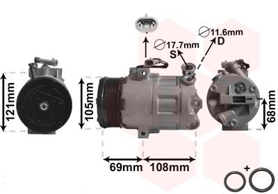 3700K358 VAN WEZEL Компрессор, кондиционер