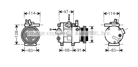 HYK256 AVA QUALITY COOLING Компрессор, кондиционер