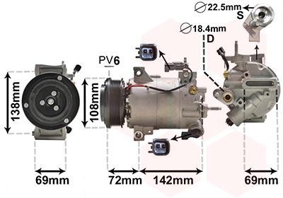 1800K603 VAN WEZEL Компрессор, кондиционер