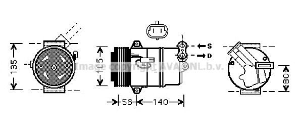 OLAK428 AVA QUALITY COOLING Компрессор, кондиционер