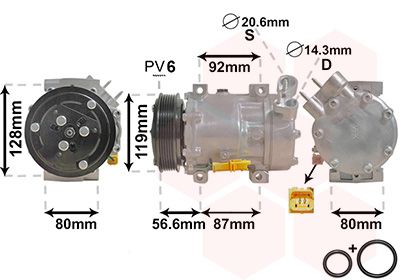 0900K238 VAN WEZEL Компрессор, кондиционер