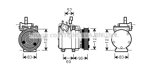 HYK266 AVA QUALITY COOLING Компрессор, кондиционер