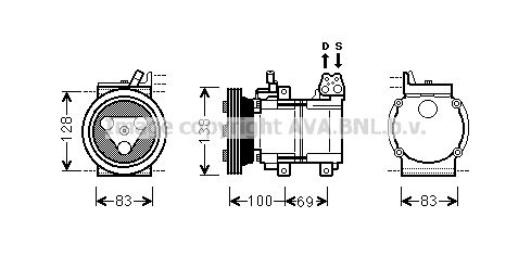 KAK156 AVA QUALITY COOLING Компрессор, кондиционер