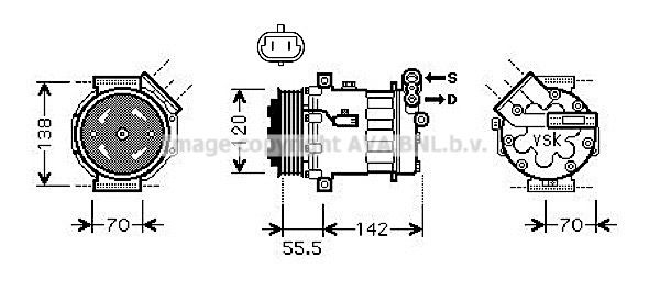 OLAK586D AVA QUALITY COOLING Компрессор, кондиционер