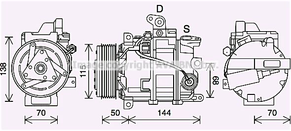 DNK447 AVA QUALITY COOLING Компрессор, кондиционер