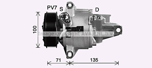 DAK019 AVA QUALITY COOLING Компрессор, кондиционер