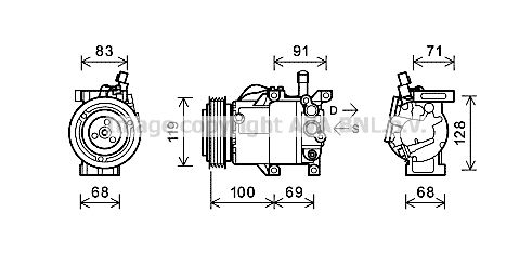 KAK144 AVA QUALITY COOLING Компрессор, кондиционер