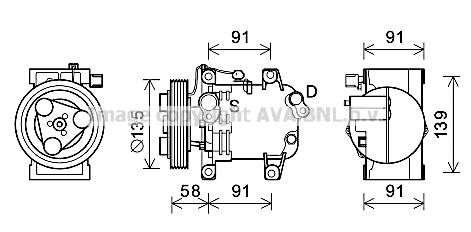 DNK395 AVA QUALITY COOLING Компрессор, кондиционер