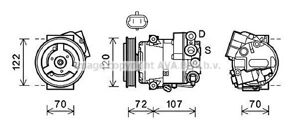 OLK595D AVA QUALITY COOLING Компрессор, кондиционер