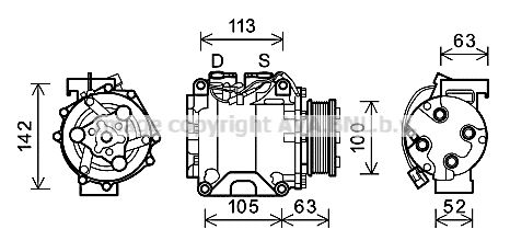 HDAK237 AVA QUALITY COOLING Компрессор, кондиционер