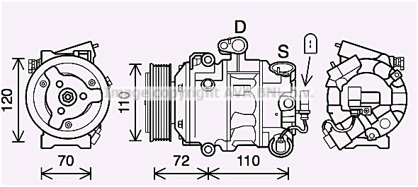 SAK026 AVA QUALITY COOLING Компрессор, кондиционер