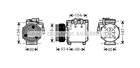 MTK212 AVA QUALITY COOLING Компрессор, кондиционер