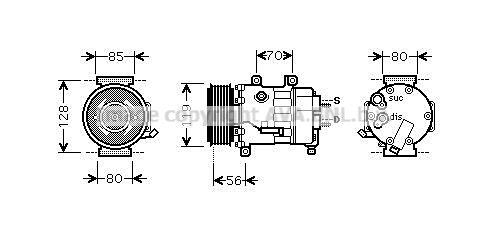 CNAK256 AVA QUALITY COOLING Компрессор, кондиционер