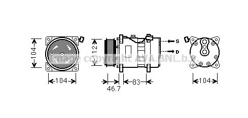 VNAK288 AVA QUALITY COOLING Компрессор, кондиционер