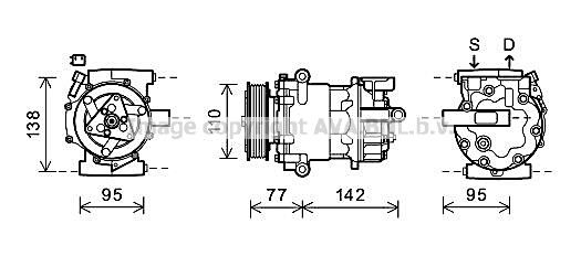 FDAK470 AVA QUALITY COOLING Компрессор, кондиционер