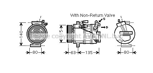 RTK487 AVA QUALITY COOLING Компрессор, кондиционер