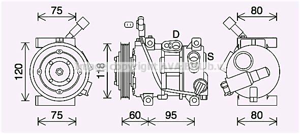 KAK291 AVA QUALITY COOLING Компрессор, кондиционер