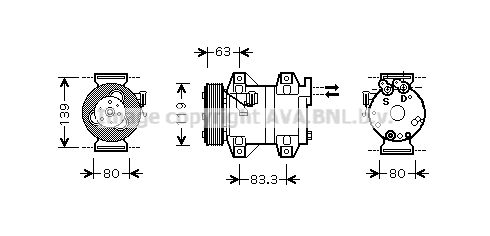 VOAK121 AVA QUALITY COOLING Компрессор, кондиционер